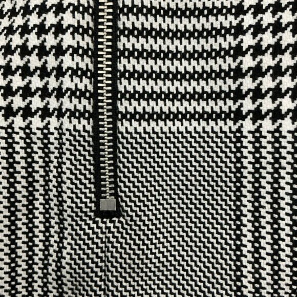 H&M Skirt Metal Back Zipper Classic Black White Houndstooth Plaid Above Knee 12 - Picture 10 of 16